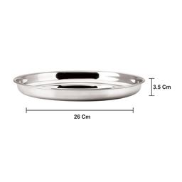 Heavy gauge Stainless Steel Dinner Set 4-Pcs. (1 Plate,/2 Cups,Stainless Steel Water Storage/Chambu