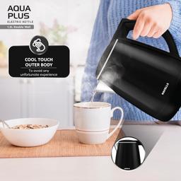 Havells Electric Kettle Aqua Plus 1500 Watts 1.2 liters , Double Layered Cool Touch Outer Body (Black)