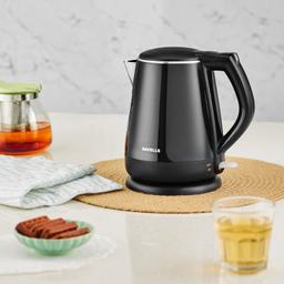 Havells Electric Kettle Aqua Plus 1500 Watts 1.2 liters , Double Layered Cool Touch Outer Body (Black)