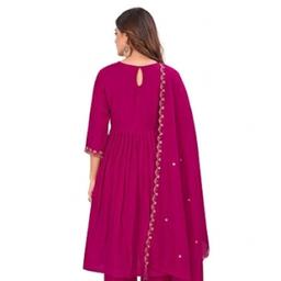 Women Ethnic Motifs Embroidered Panelled Thread Work Kurta with Trousers & With Dupatta (3 Set Piece )