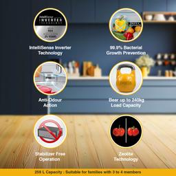 Whirlpool 240 L Frost-Free Multi-Door Refrigerator (FP 263D PROTTON ROY, Steel Onyx)