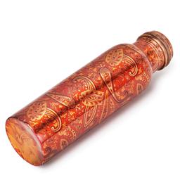 Pure Copper Water Bottle  900ml Rajasthani Design with copper Glass