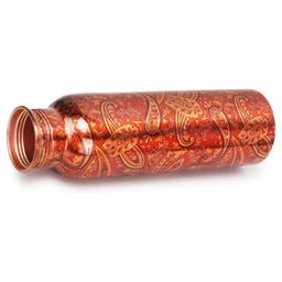 Pure Copper Water Bottle  900ml Rajasthani Design with copper Glass