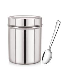Organic Brown Sugar, 1 kg & Heavy Gauge Stainless Steel Multipurpose Mirror Polish Containers with Spoon