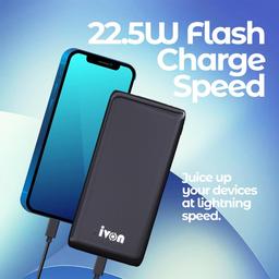 Casual Waterproof Laptop Backpack/Office Bag/School Bag/College Bag with Ivon - 10000mAh 22.5W Fast Charging Power Bank,(Model CR - PB - 207)
