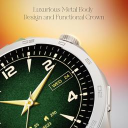 boAt Luxury Smart Watch Enigma Radiant w/ 1.43”(3.63 cm) AMOLED Display, Functional Crown, BT Calling, Upto 6 Days Battery, Sports Modes, Guided Breathing, Smart Watch for Men & Women(Olive Green)