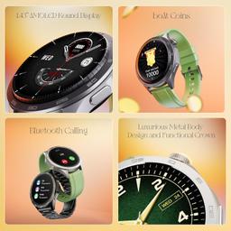 boAt Luxury Smart Watch Enigma Radiant w/ 1.43”(3.63 cm) AMOLED Display, Functional Crown, BT Calling, Upto 6 Days Battery, Sports Modes, Guided Breathing, Smart Watch for Men & Women(Olive Green)