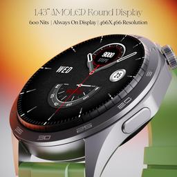 boAt Luxury Smart Watch Enigma Radiant w/ 1.43”(3.63 cm) AMOLED Display, Functional Crown, BT Calling, Upto 6 Days Battery, Sports Modes, Guided Breathing, Smart Watch for Men & Women(Olive Green)
