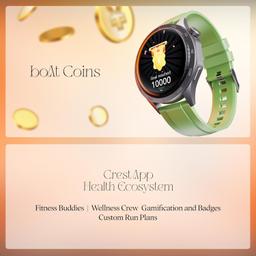 boAt Luxury Smart Watch Enigma Radiant w/ 1.43”(3.63 cm) AMOLED Display, Functional Crown, BT Calling, Upto 6 Days Battery, Sports Modes, Guided Breathing, Smart Watch for Men & Women(Olive Green)