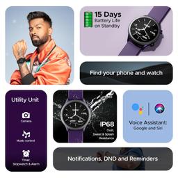 boAt Flash Plus Smart Watch with 1.39" HD Display, Bluetooth Calling, 100+ Sports Mode, AI Voice Assistant, Built-in Game, Heart Rate & Blood Oxygen Monitoring,IP68 (Indigo Blue)