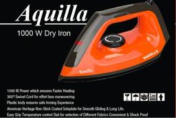 Havells PLASTIC Aquilla 1000 Watt Dry Iron With American Heritage Non Stick (Amber), 1000 Watts