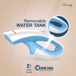 Havells Wrinkly Hand Held Garment Steamer 920 Watts - Ergonomic Design,150Ml Tank Capacity,(Blue And White)