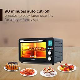 Philips HD6975/00 Digital Oven Toaster Grill, 25 Litre OTG, 1500 Watt with Opti Temp Technology, Chamber light and 10 preset menus, Inner Lamp (Grey)