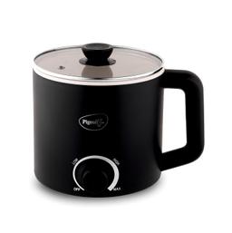 Pigeon by Stovekraft Swift Multi-Cook Kettle 1.5L, Egg Rack - Black | Double Layered | Food Grade Stainless Steel Inner wall | Glass Lid | Auto Shut-off