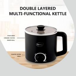 Pigeon by Stovekraft Swift Multi-Cook Kettle 1.5L, Egg Rack - Black | Double Layered | Food Grade Stainless Steel Inner wall | Glass Lid | Auto Shut-off