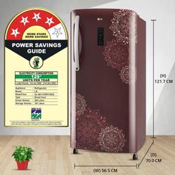 LG 204 L 4 Star Direct-Cool Inverter Single Door Refrigerator (??GL-B211CRRY, Ruby Regal, Smart Connect, 2022 Model)