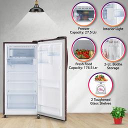 LG 204 L 4 Star Direct-Cool Inverter Single Door Refrigerator (??GL-B211CRRY, Ruby Regal, Smart Connect, 2022 Model)