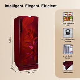 Godrej 234 L 3 Star 24 Advanced Capillary Technology Direct Cool Single Door Door Refrigerator With Base Drawer (RD EDGEPRO 240C TDF MN WN, Marine Wine)