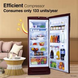 Godrej 234 L 3 Star 24 Advanced Capillary Technology Direct Cool Single Door Door Refrigerator With Base Drawer (RD EDGEPRO 240C TDF MN WN, Marine Wine)