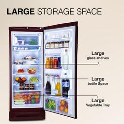 Godrej 234 L 3 Star 24 Advanced Capillary Technology Direct Cool Single Door Door Refrigerator With Base Drawer (RD EDGEPRO 240C TDF MN WN, Marine Wine)