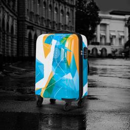 Safari Trolley Bag + Mens Asia Shoes - PowerPlay - 14 [White/Black] + Birra Glimpse Perfume - 100 ml + Free Card