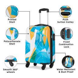Safari Trolley Bag + Mens Asia Shoes - PowerPlay - 14 [White/Black] + Birra Glimpse Perfume - 100 ml + Free Card