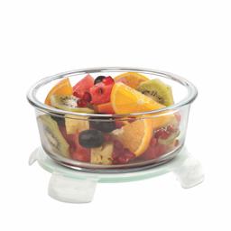 Signoraware Lock N Store Glass Container Round [Pack of 3] - 400 ml/950 ml/1750 ml