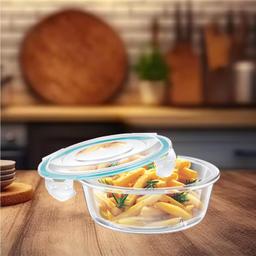 Signoraware Lock N Store Glass Container Round [Pack of 3] - 400 ml/950 ml/1750 ml