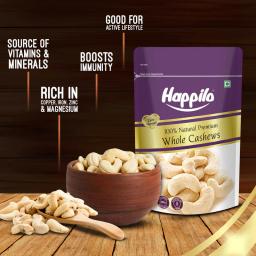 Happilo 100% Natural Premium Whole Cashews, 200 g