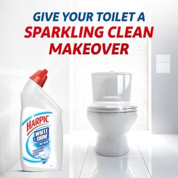 Harpic 500 ml, White and Shine Disinfectant Toilet Cleaner Bleach Liquid