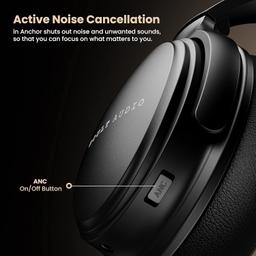 Boult Audio Anchor Bluetooth Wireless Over Ear Headphones with Mic, Active Noise Cancellation, 30H Playtime, AUX Option, Balanced Audio 40mm Drivers, Voice Assistant Sweatproof Gaming ANC Headphones