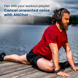 Boult Audio Anchor Bluetooth Wireless Over Ear Headphones with Mic, Active Noise Cancellation, 30H Playtime, AUX Option, Balanced Audio 40mm Drivers, Voice Assistant Sweatproof Gaming ANC Headphones