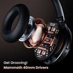 Boult Audio Anchor Bluetooth Wireless Over Ear Headphones with Mic, Active Noise Cancellation, 30H Playtime, AUX Option, Balanced Audio 40mm Drivers, Voice Assistant Sweatproof Gaming ANC Headphones