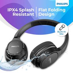 PHILIPS Audio Action Fit Bluetooth Wireless On Ear Headphones with mic Black