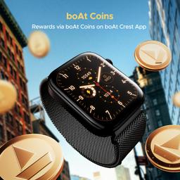 boAt Storm Call 3 w/Turn-by-Turn Navigation, 1.83" (4.6 cm) HD Display, Bluetooth Calling, Crest+ OS, QR Tray, Watch Face Studio, Coins, Emergency SOS Smart Watch for Men & Women(Black Metal)