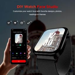 boAt Storm Call 3 w/Turn-by-Turn Navigation, 1.83" (4.6 cm) HD Display, Bluetooth Calling, Crest+ OS, QR Tray, Watch Face Studio, Coins, Emergency SOS Smart Watch for Men & Women(Black Metal)
