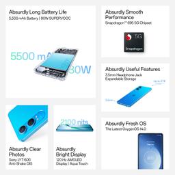 OnePlus Nord CE4 Lite 5G (Mega Blue, 8GB RAM, 256GB Storage)