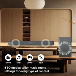 PHILIPS TAB5309 Soundbar: 2.1 CH, 240W Soundbar Wireless Subwoofer, Dolby & DTS 3D Virtual, Deep Bass, BT 5.4 LE Audio Support
