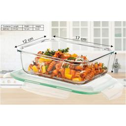 Signoraware Lock `N` Store Glass Container Rectangular 1500ml & 640ml (Pack of 2)