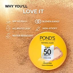 POND'S Sunscreen Face Powder, SPF 50 UVA & UVB with PA+++, 20g, for Sun Protection, Non-Oily & Non-Sticky, no White-Cast, for all Skin Types, Water-Resistant