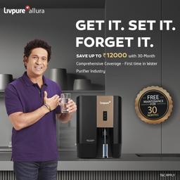 LIVPURE Allura Premia - All Filters Included 7 L RO + UV + UF + Copper Water Purifier  (Black)