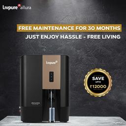 LIVPURE Allura Premia - All Filters Included 7 L RO + UV + UF + Copper Water Purifier  (Black)