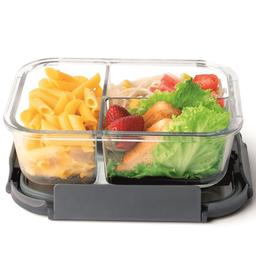 Signoraware Slim Glass Lunch Box (3 Partitions) & Signoraware Lock `N` Store Glass Container 320ml