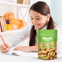 Happilo 100% Natural Premium California Almonds 200 g Dried | Badam Giri | High in Fiber & Boost Immunity | Real Nuts | Gluten Free & Zero Cholesterol
