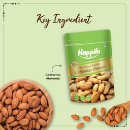Happilo 100% Natural Premium California Almonds 200 g Dried | Badam Giri | High in Fiber & Boost Immunity | Real Nuts | Gluten Free & Zero Cholesterol
