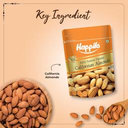 Happilo Natural Popular Californian Almonds 400g, High in Fiber & Boost Immunity, Real Dry Fruit Nuts, Gluten Free & Zero Cholesterol