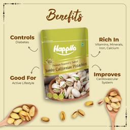 Happilo Premium California Roasted & Salted Pistachios 200 g | Pista Dry Fruit | Tasty & Healthy | High in Protein & Dietary Fiber | Gluten Free & Low Calorie Nuts