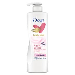 Dove Body Love Supple Bounce Body Lotion for Dry Skin 48Hrs Moisturisation, Paraben Free, with Plant based Moisturiser, For Supple Healthy Skin 400ml