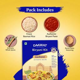 Daawat Biryani Kit Lucknowi | Authentic Recipe | Ready in 30 min | Ready to Cook | 334 gm