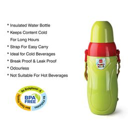 Cello Puro Kids Plastic Kids Water Bottle, 600ml, Green
